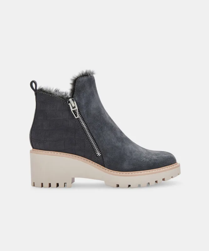 HOLLYN BOOTIES ANTHRACITE SUEDE - re:vita sold by Dolce Vita