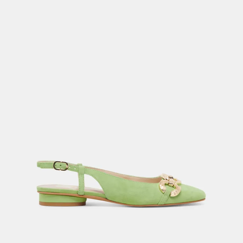 RAMANO FLATS LIME SUEDE sold by Dolce Vita