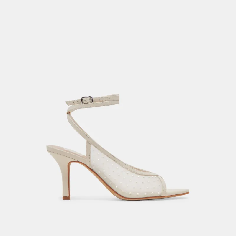 MISSY PEARL HEELS IVORY MESH sold by Dolce Vita