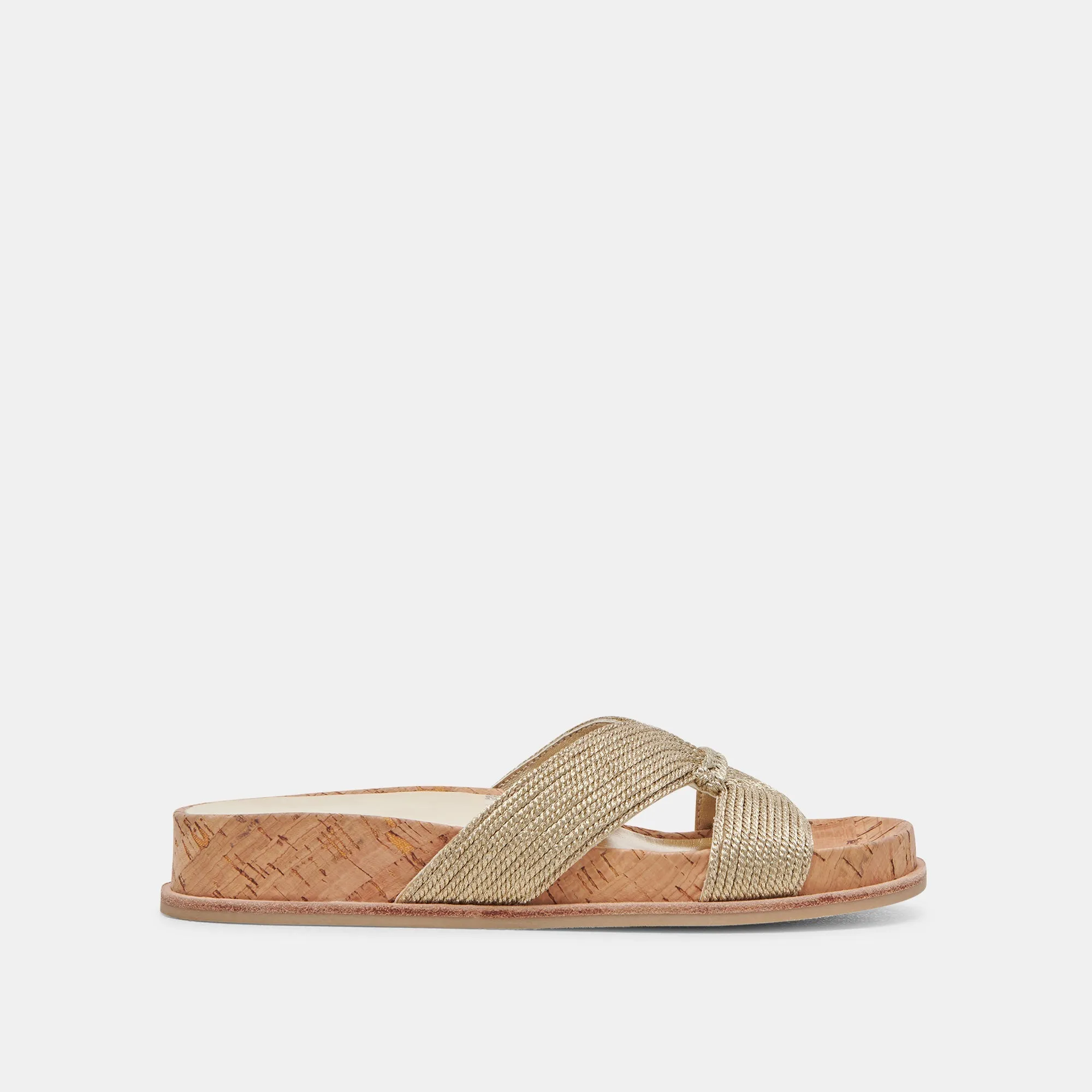 SELDA SANDALS GOLD RAFFIA - re:vita sold by Dolce Vita