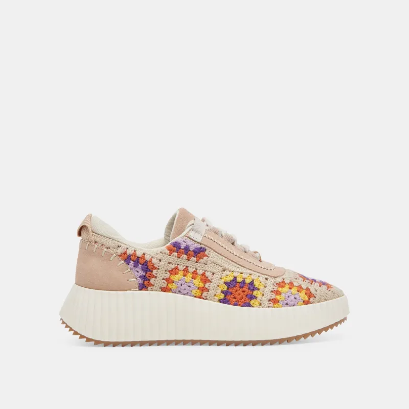 DOLEN CROCHET SNEAKERS PURPLE FLORAL CROCHET sold by Dolce Vita