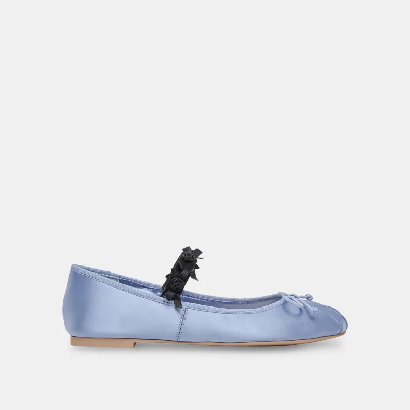 CLAIRA BALLET FLATS LIGHT BLUE MULTI SATIN sold by Dolce Vita