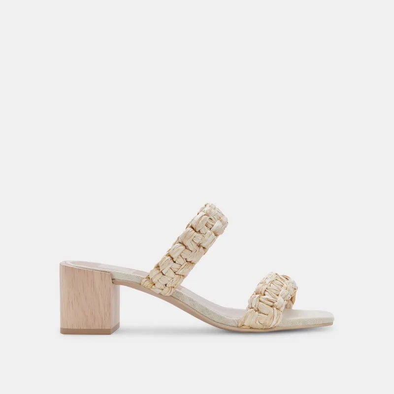 ZENO SANDALS LT NATURAL RAFFIA sold by Dolce Vita