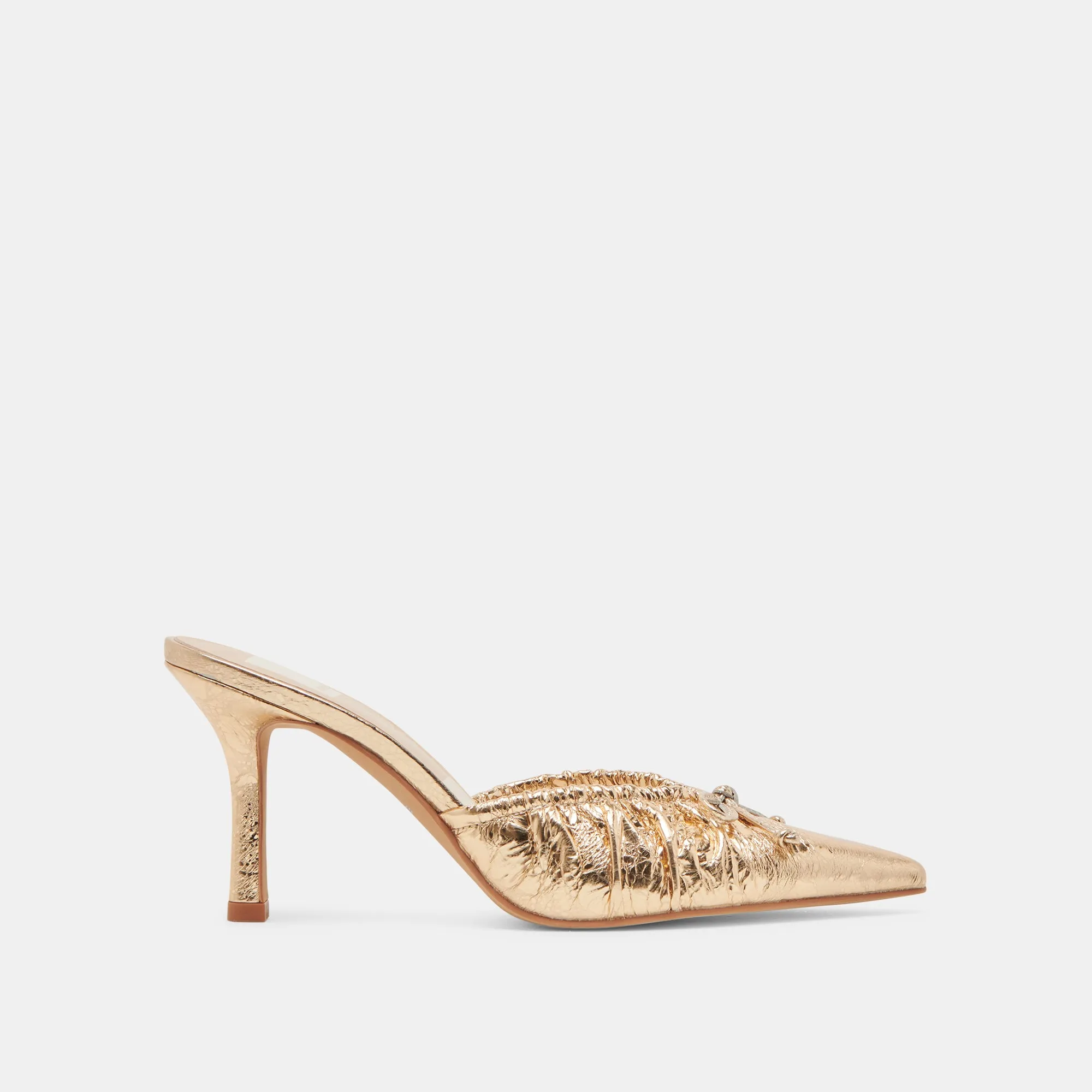 KAIRI HEELS GOLD DISTRESSED LEATHER sold by Dolce Vita