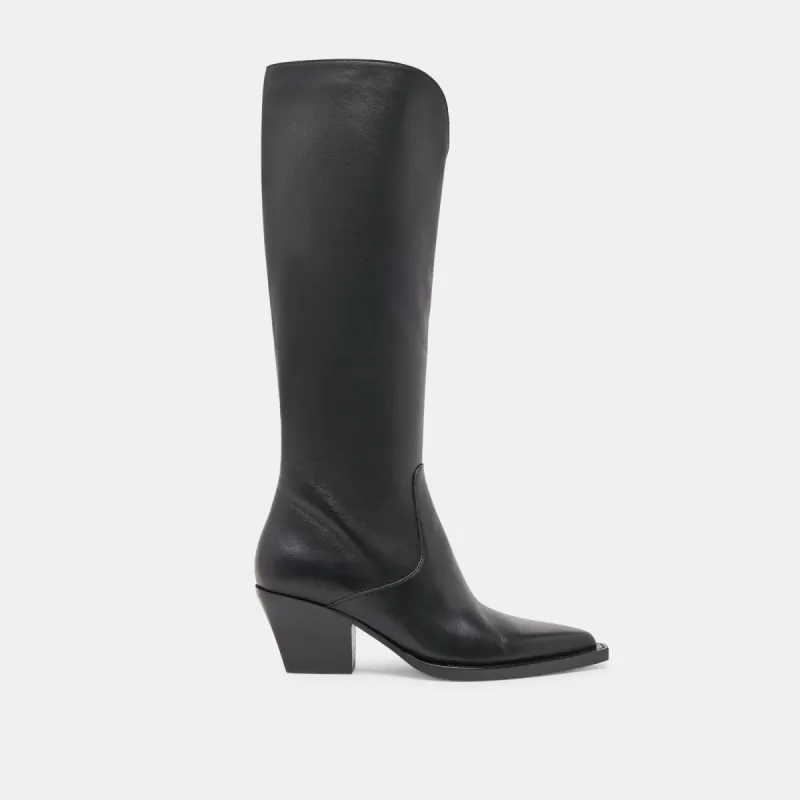 RAJ EXTRA WIDE CALF BOOTS BLACK LEATHER sold by Dolce Vita