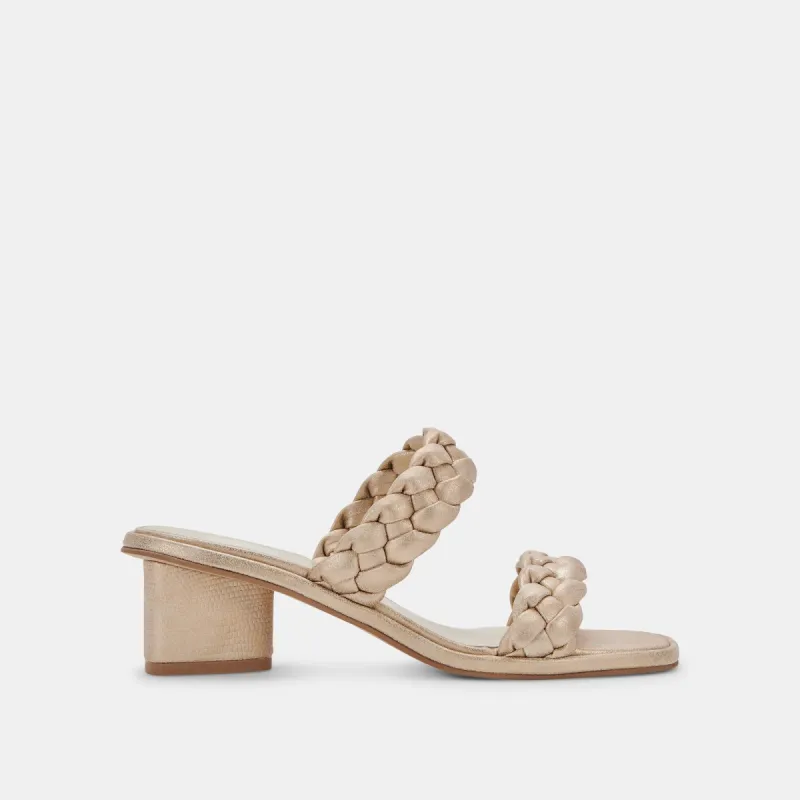 RONIN WIDE SANDALS LIGHT GOLD STELLA sold by Dolce Vita
