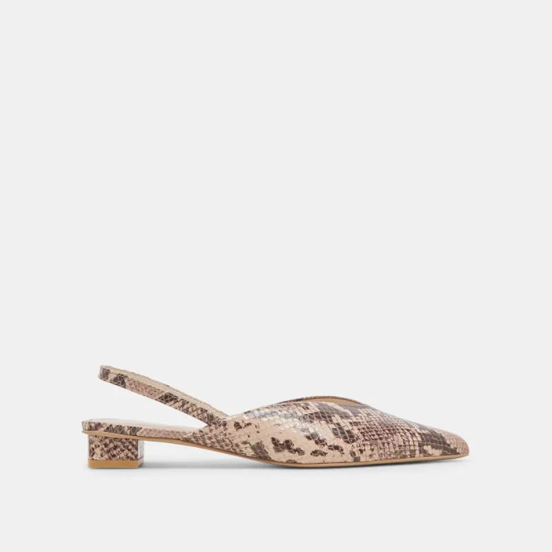 BYANCA FLATS SAND EMBOSSED LEATHER sold by Dolce Vita