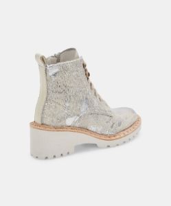 HINTO BOOTS SILVER METALLIC CALF HAIR sold by Dolce Vita