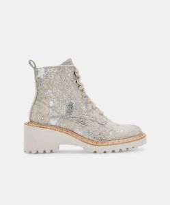 HINTO BOOTS SILVER METALLIC CALF HAIR sold by Dolce Vita