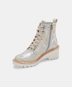 HINTO BOOTS SILVER METALLIC CALF HAIR sold by Dolce Vita