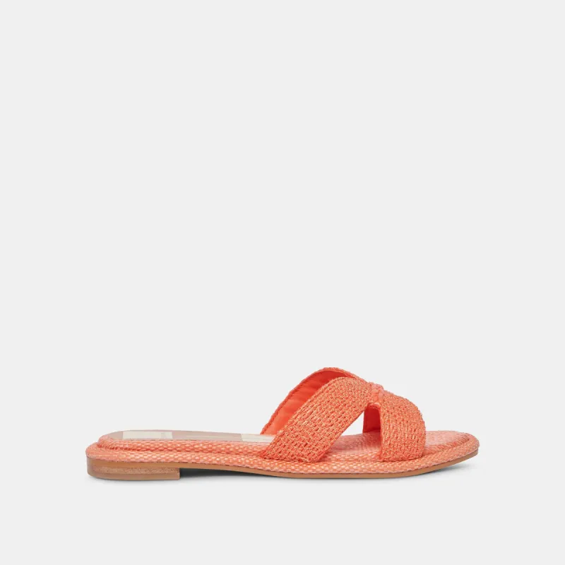 ATOMIC SANDALS ORANGE RAFFIA sold by Dolce Vita