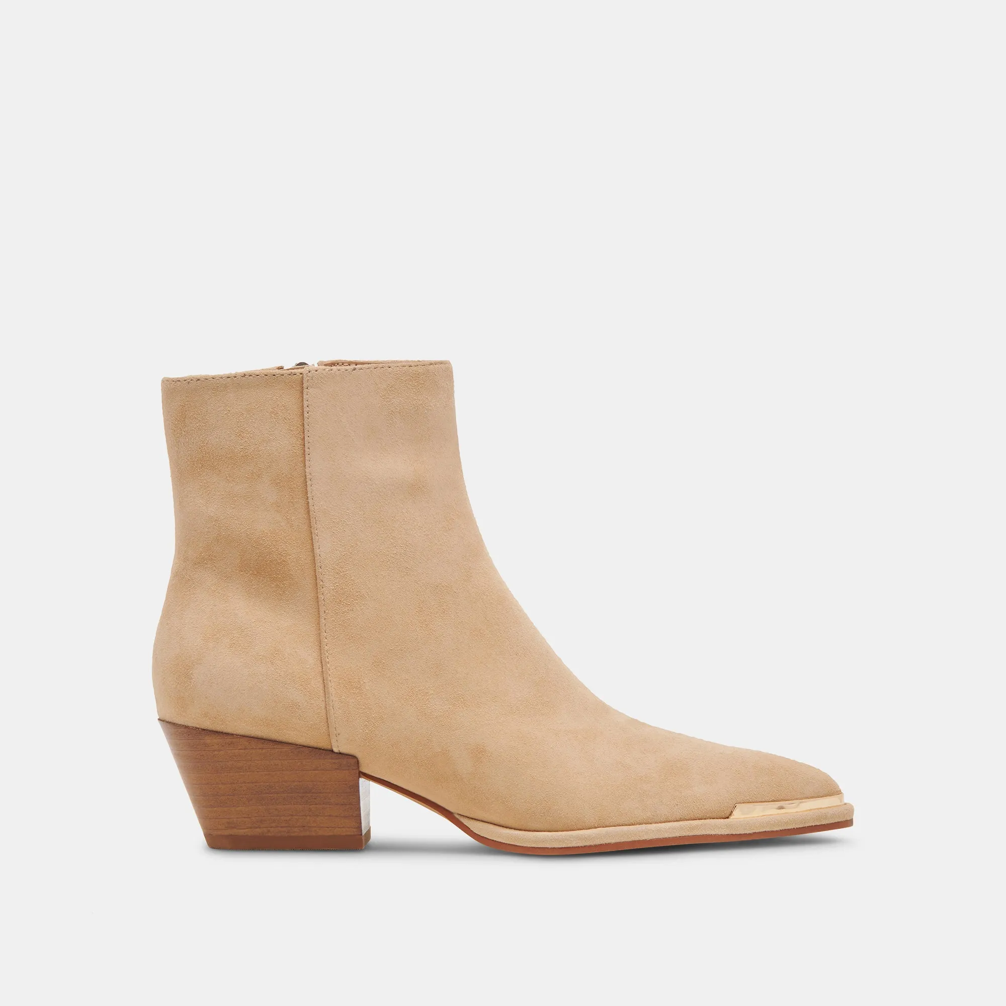 NONAH WIDE BOOTIES TAN SUEDE sold by Dolce Vita