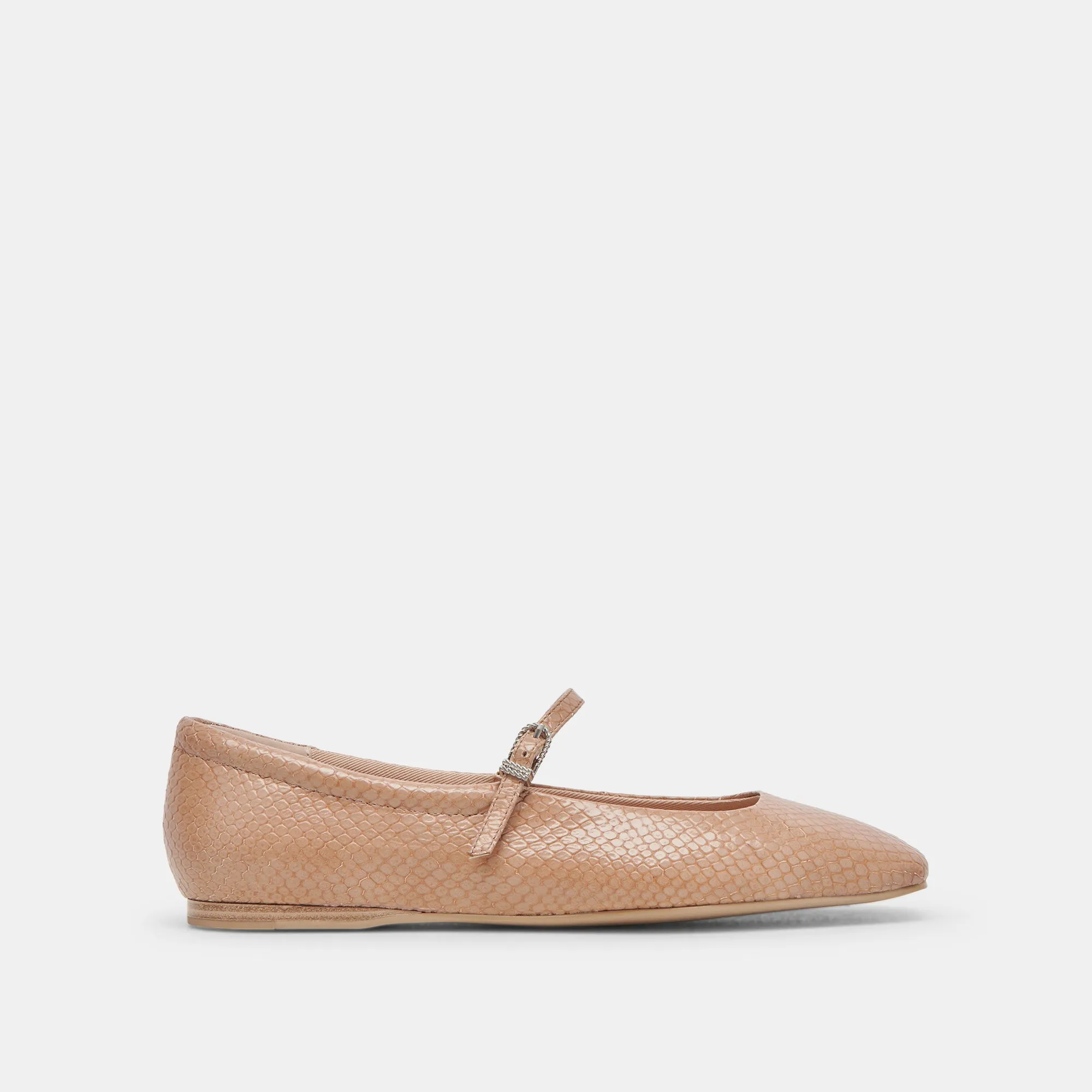 REYES BALLET FLATS TOFFEE SNAKE EMBOSSED sold by Dolce Vita