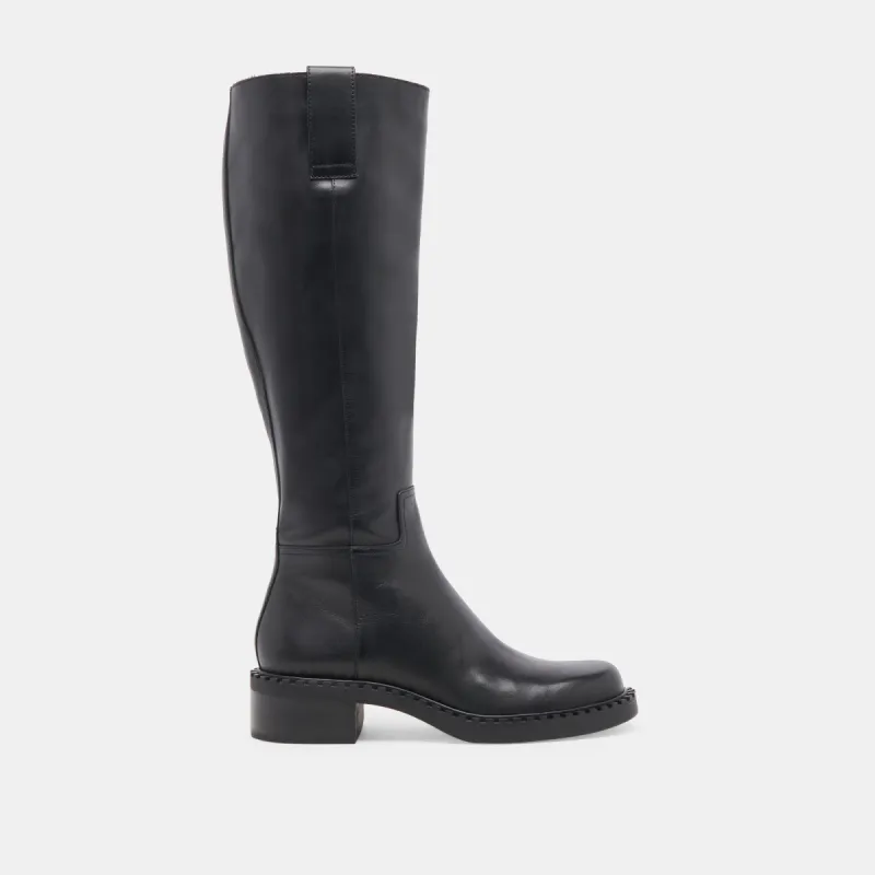 GLORY H2O EXTRA WIDE CALF BOOTS BLACK LEATHER made by Dolce Vita