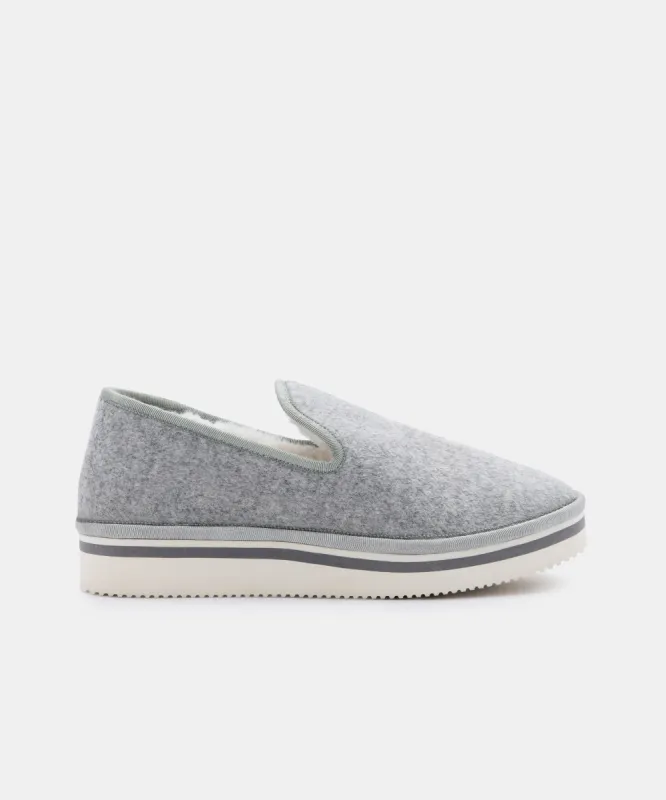 HERVE SLIPPERS GREY FELT sold by Dolce Vita