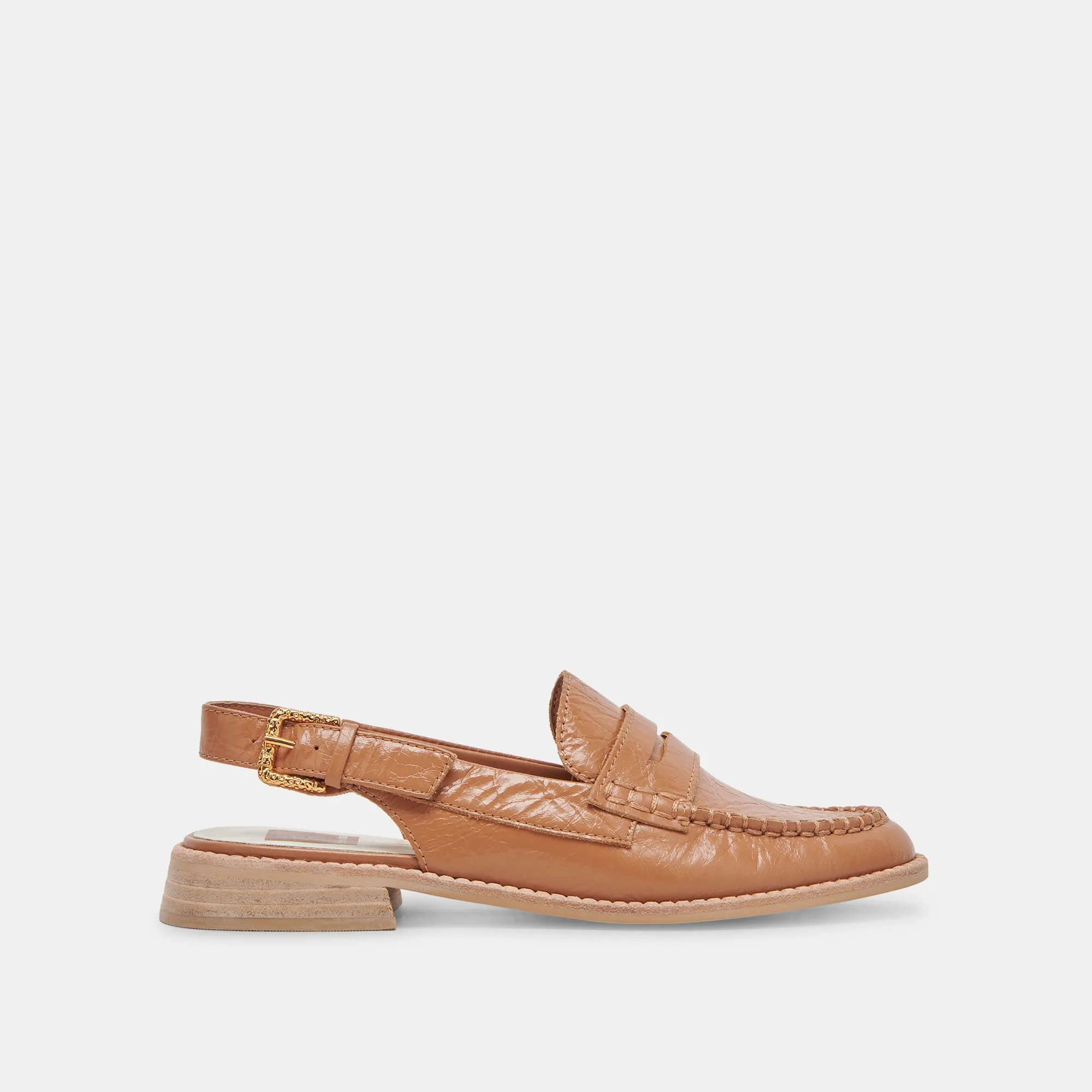 HARDI LOAFERS TAN CRINKLE PATENT sold by Dolce Vita
