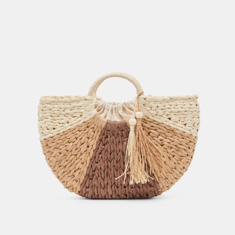 ESTELLE HANDBAG BROWN NATURAL RAFFIA sold by Dolce Vita