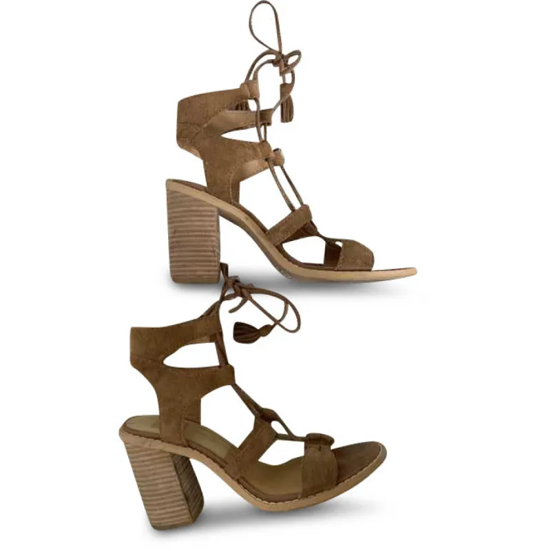 LACE UP SANDAL IN BROWN SUEDE - re:vita sold by Dolce Vita