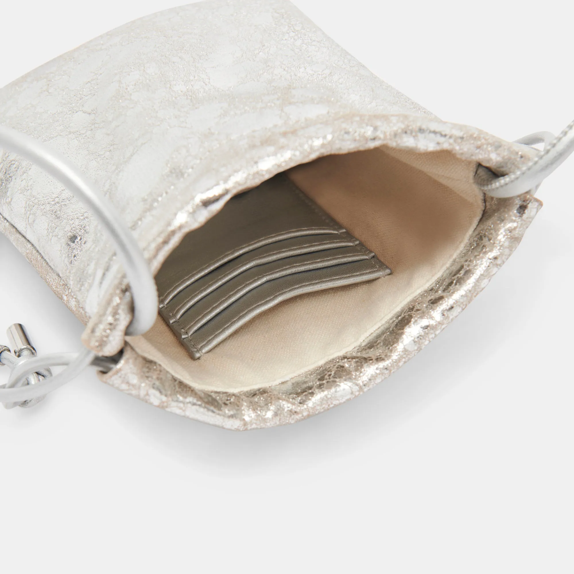 EVIE CROSSBODY POUCH SILVER DISTRESSED LEATHER sold by Dolce Vita product image thumbnail 5