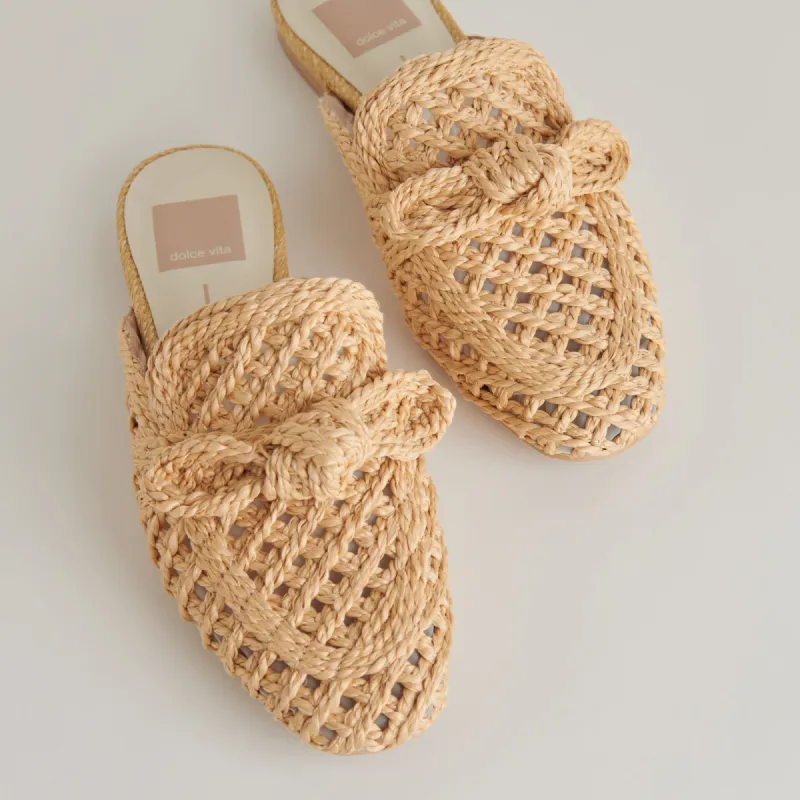 SABOR FLATS LT NATURAL RAFFIA sold by Dolce Vita