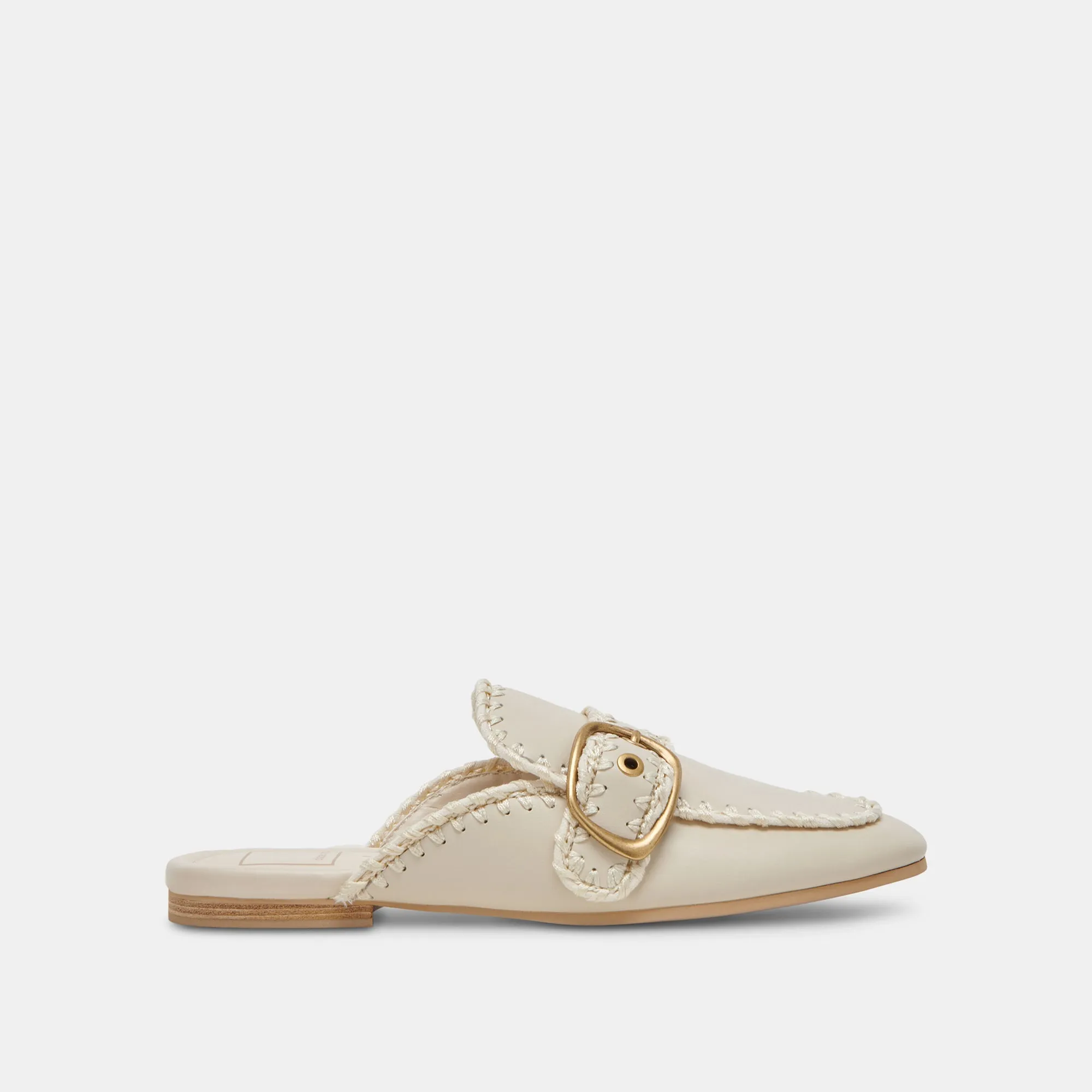 SANTEL STITCH FLATS IVORY LEATHER sold by Dolce Vita