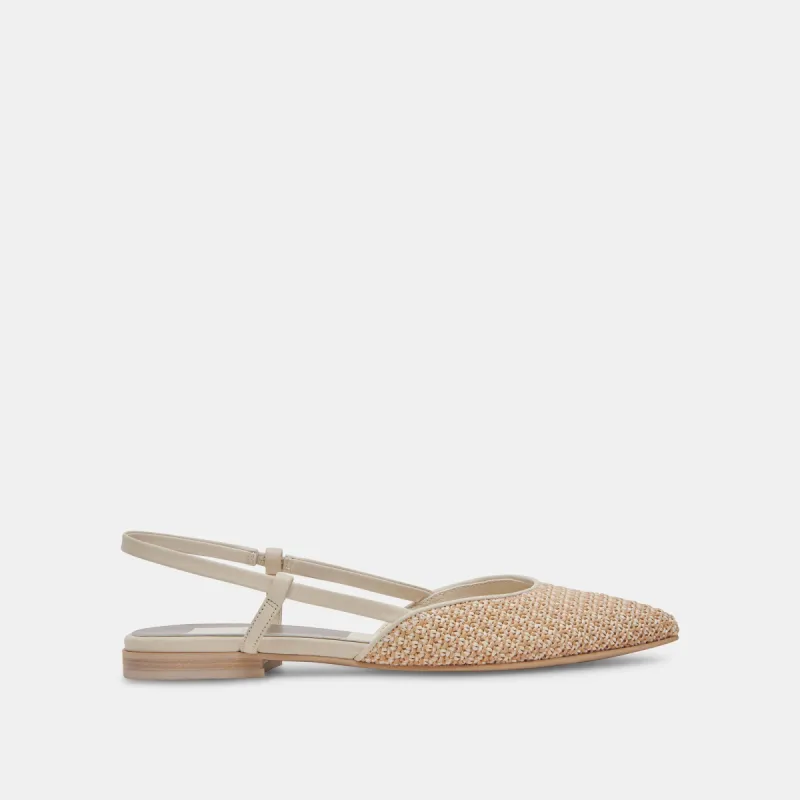 NARAH FLATS WHITE NATURAL RAFFIA made by Dolce Vita