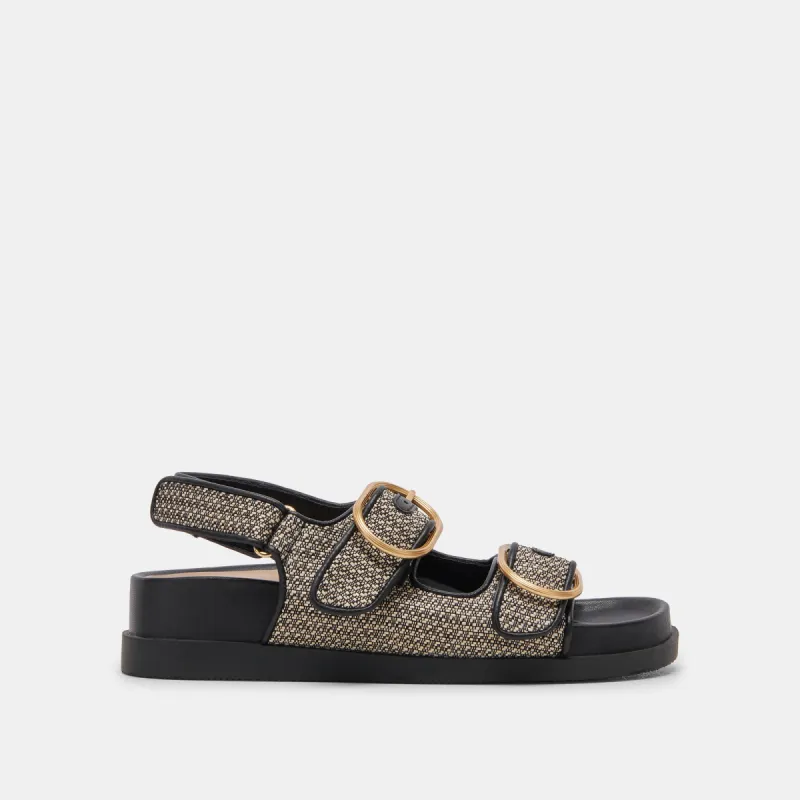 STARLA SANDALS BLACK MULTI WOVEN sold by Dolce Vita