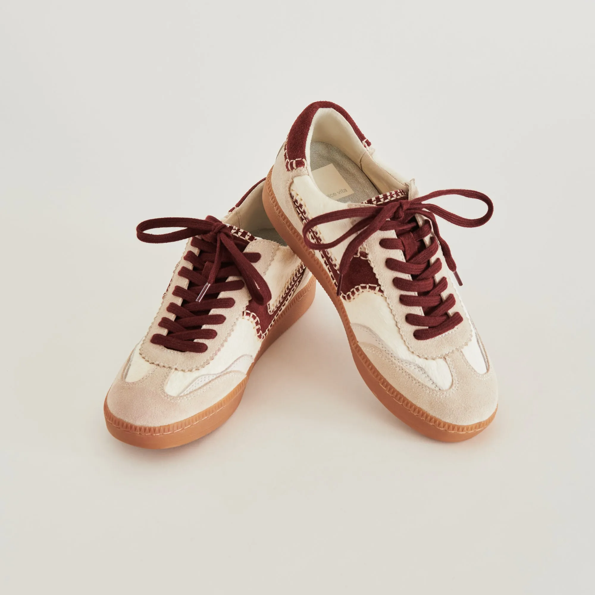 NOTICE STITCH SNEAKERS WHITE RED CALF HAIR sold by Dolce Vita