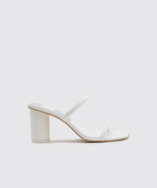 NOLES WIDE HEELS WHITE LEATHER sold by Dolce Vita