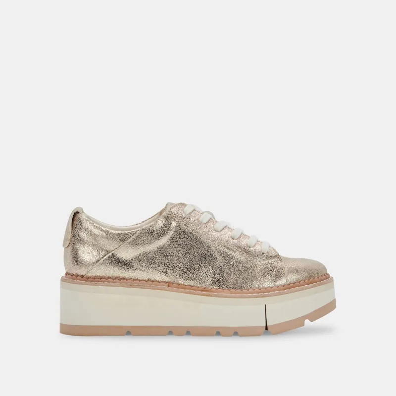 TOYAH SNEAKERS LIGHT GOLD METALLIC SUEDE sold by Dolce Vita