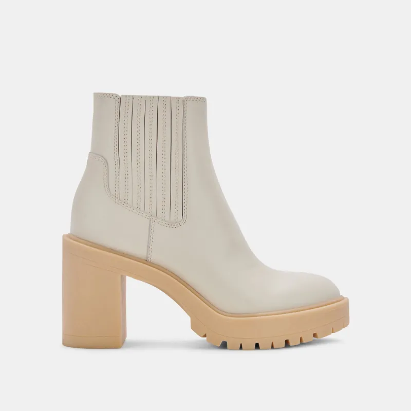 CASTER H2O WIDE BOOTIES IVORY LEATHER sold by Dolce Vita