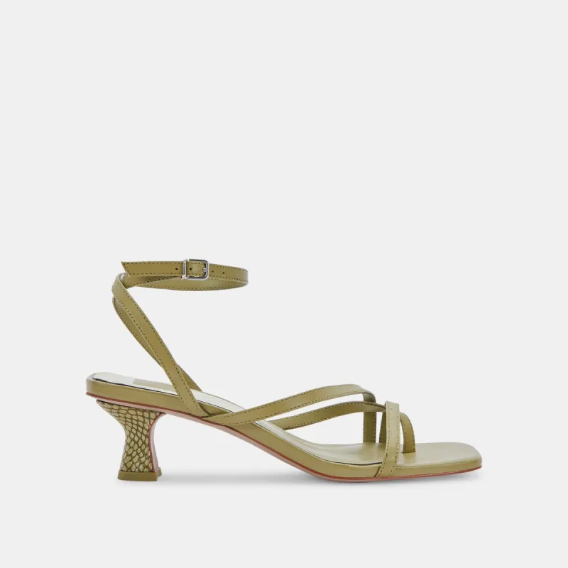 BAYLOR HEELS GREEN LEATHER sold by Dolce Vita