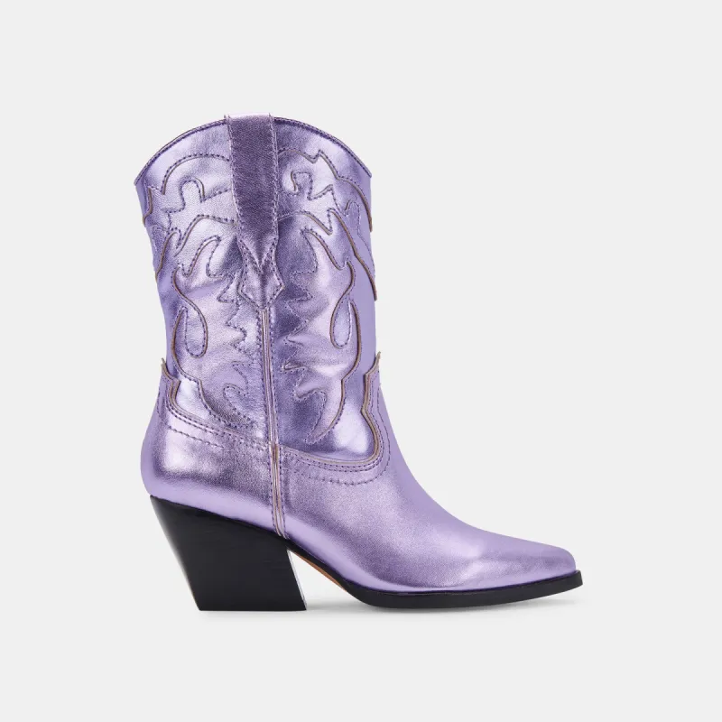 LANDEN BOOTS ELECTRIC VIOLET LEATHER sold by Dolce Vita