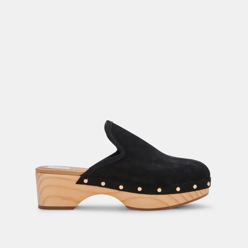 CLOSEN CLOGS BLACK NUBUCK sold by Dolce Vita