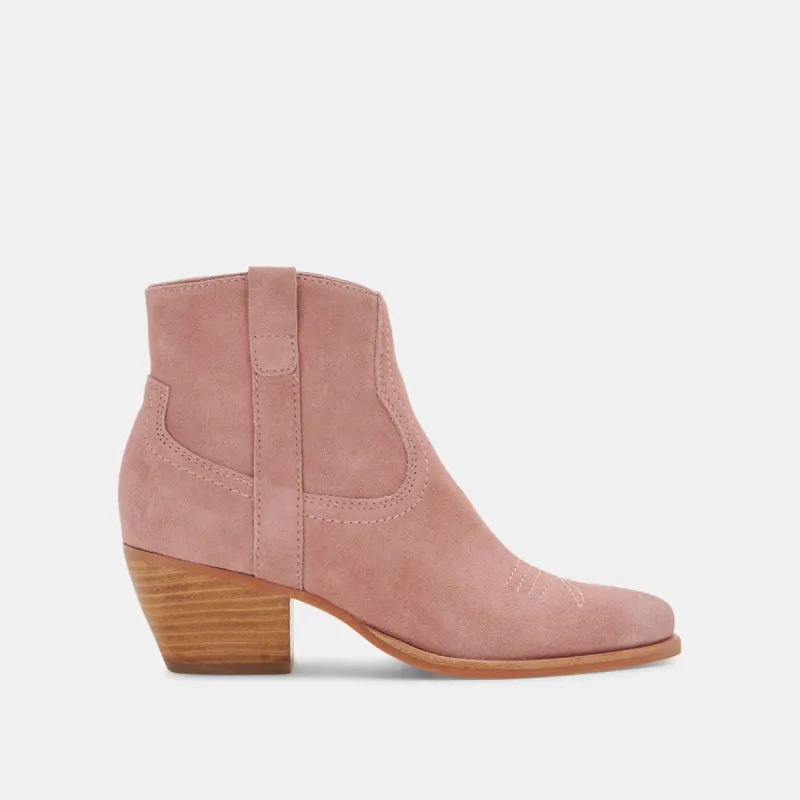 SILMA BOOTIES ROSE SUEDE sold by Dolce Vita
