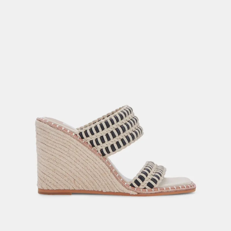 ABIGAL WEDGES BLACK WHITE STELLA sold by Dolce Vita