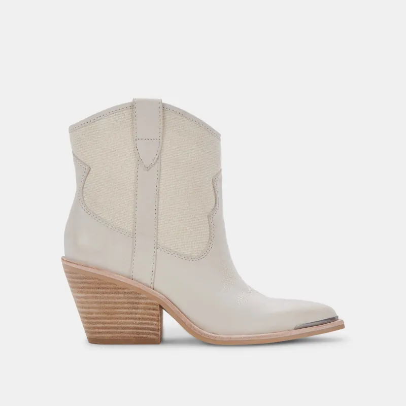NASHE BOOTIES IVORY NUBUCK made by Dolce Vita