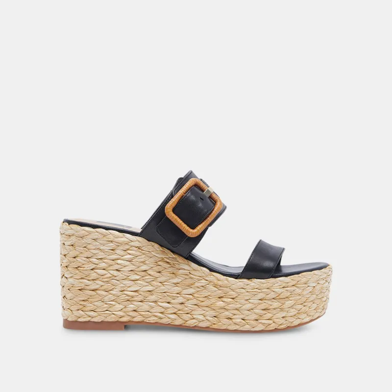 THORIN WEDGES BLACK LEATHER sold by Dolce Vita