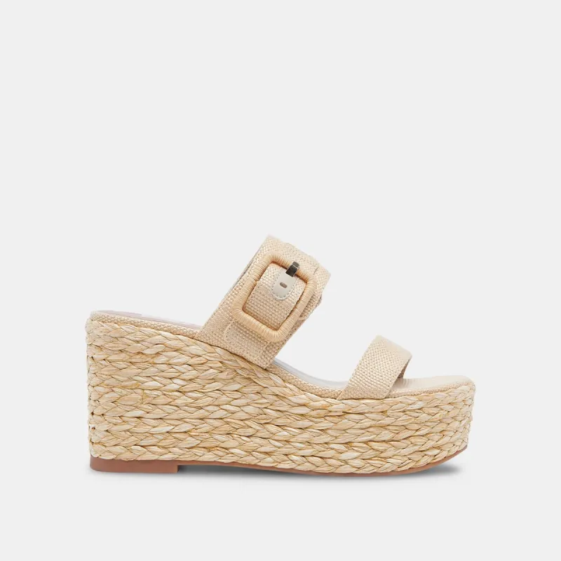 THORIN WEDGES NATURAL RAFFIA sold by Dolce Vita