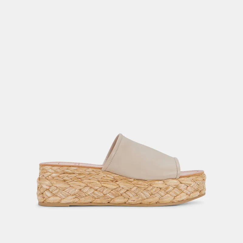 PABLOS WIDE SANDALS SAND LEATHER sold by Dolce Vita