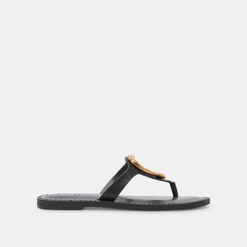 WAKYA SANDALS BLACK LEATHER sold by Dolce Vita