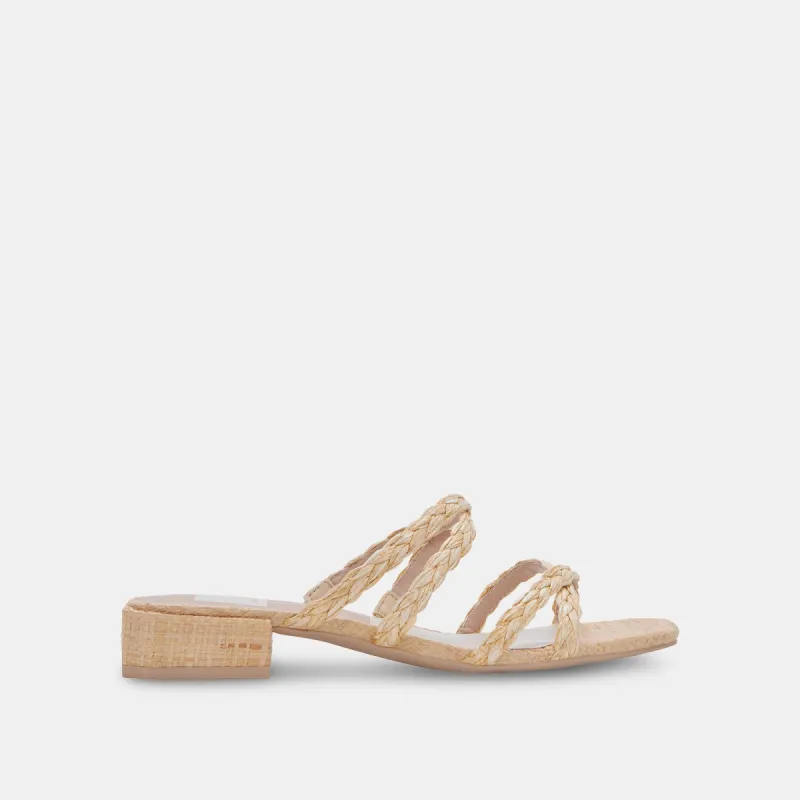 HAPI WIDE SANDALS LT NATURAL RAFFIA sold by Dolce Vita