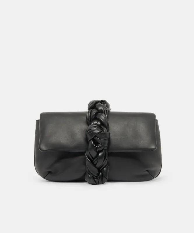 CARA CLUTCH BLACK SOFT NAPPA LEATHER sold by Dolce Vita