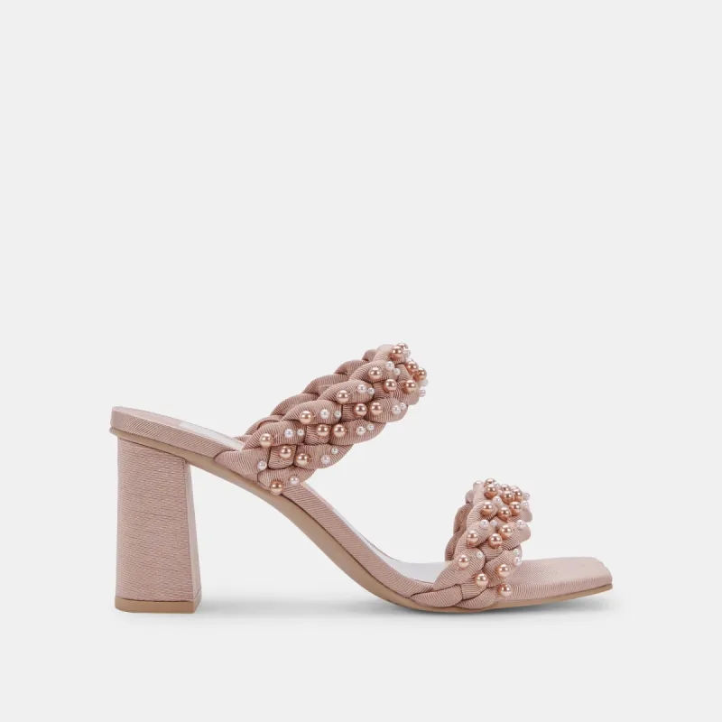 PAILY PEARL HEELS BLUSH MULTI PEARLS sold by Dolce Vita
