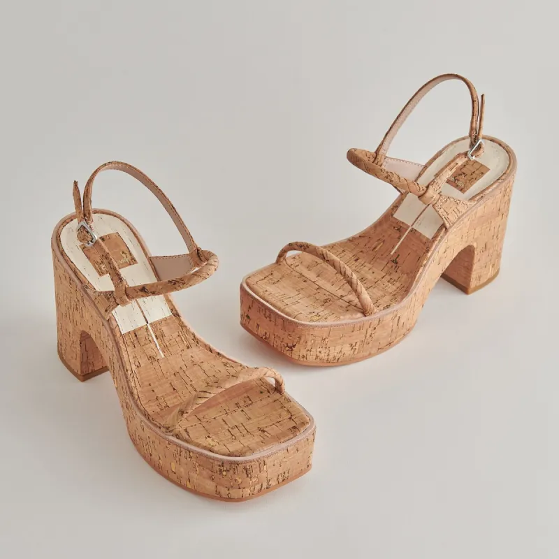 JODIE HEELS NATURAL CORK sold by Dolce Vita