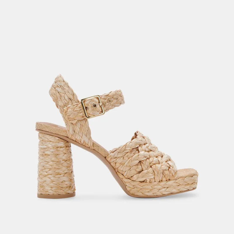 ASHER HEELS LT NATURAL RAFFIA sold by Dolce Vita
