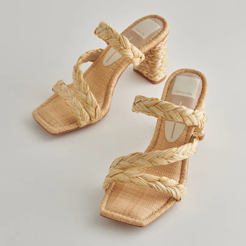 PANG HEELS LT NATURAL RAFFIA sold by Dolce Vita