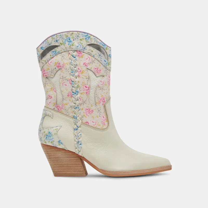 LORAL BOOTIES PINK FLORAL LEATHER sold by Dolce Vita