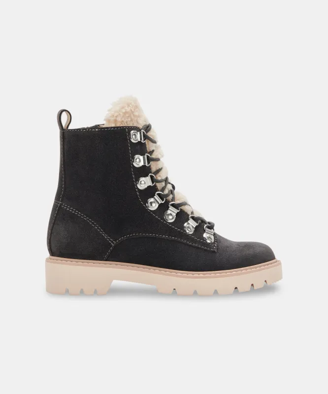 PUCK BOOTIES ANTHRACITE SUEDE sold by Dolce Vita