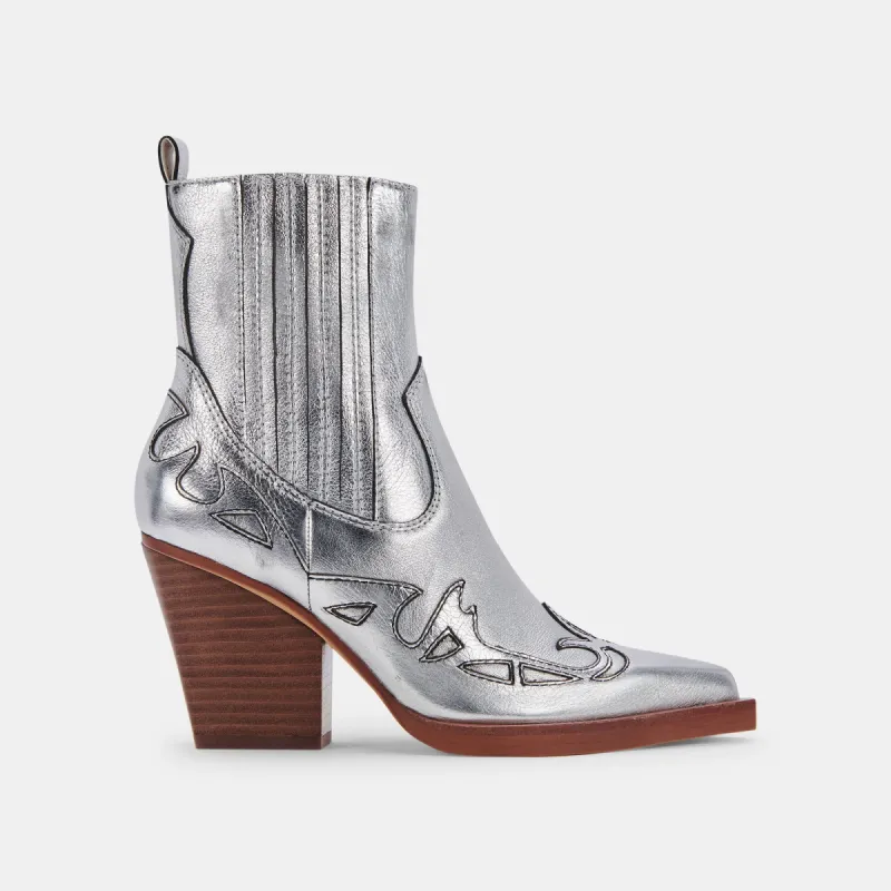 BEAUX BOOTS SILVER LEATHER sold by Dolce Vita